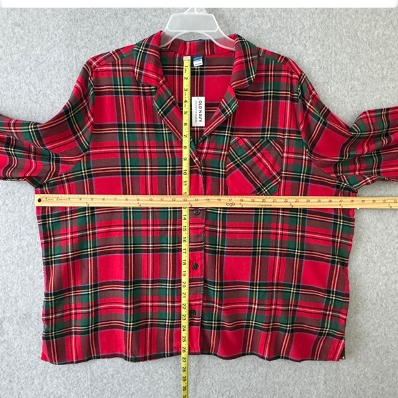 Old Navy Womens Flannel Pajama Set Size XXL Red Tartan Plaid Classic Holiday New - Picture 11 of 16